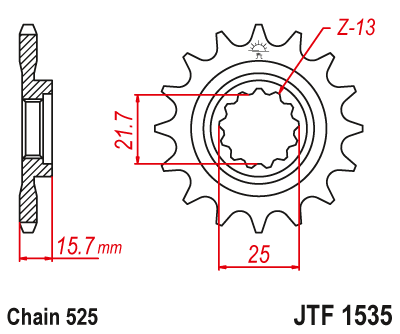 JT SPROCKETS gear wheel JTF1535.15 (209315jt)